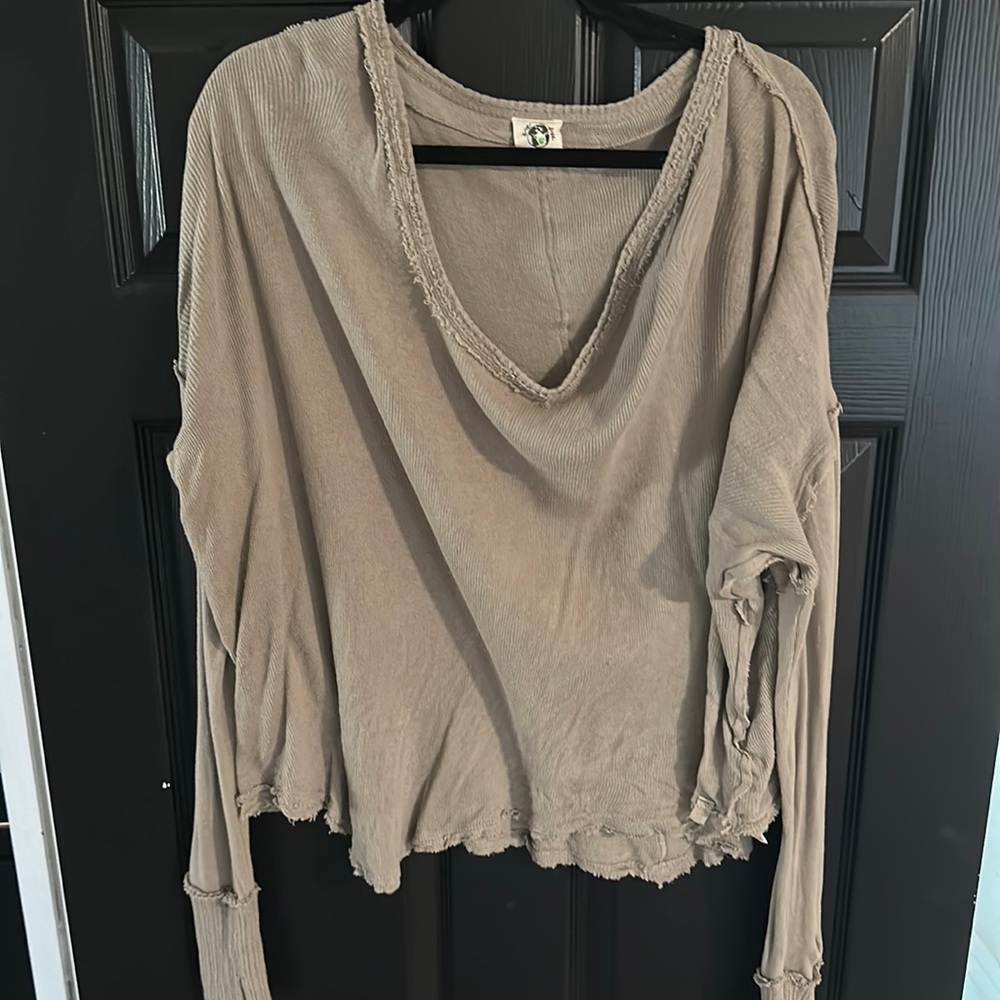 Taupe free people lightweight sweater